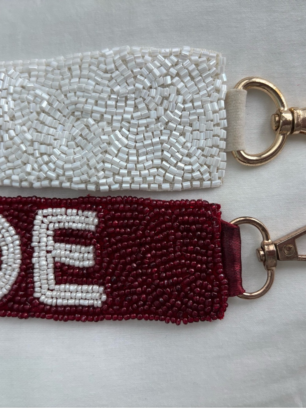 University of Alabama Beaded "ROLL TIDE" cross body purse straps Crimson & White - Picture 3 of 3